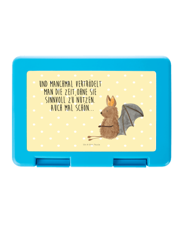 Mr. & Mrs. Panda Lunchbox Fledermaus Sitzen mit Spruch in Gelb Pastell