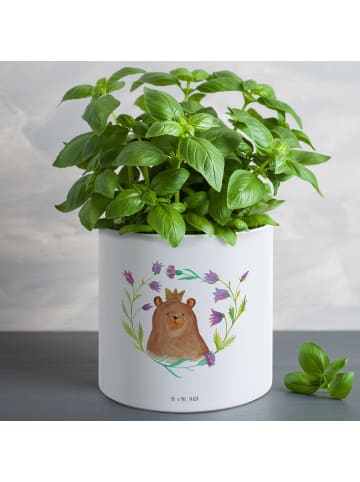 Mr. & Mrs. Panda Blumentopf Groß Bär Königin ohne Spruch in Weiß