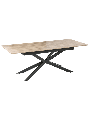 Beliani Ausziehbarer Tisch FINLEY in Braun/Schwarz - (W) 90 x (H) 75 x (L) 160 cm