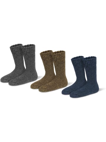 Polar Husky 3 Paar Thermo-Socken in Anthrazit/Braun/Jeans