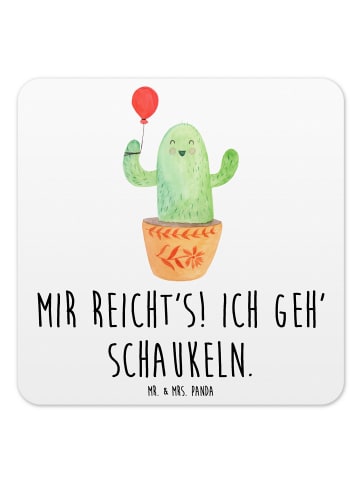 Mr. & Mrs. Panda Bierdeckel Kaktus Luftballon mit Spruch in Weiß