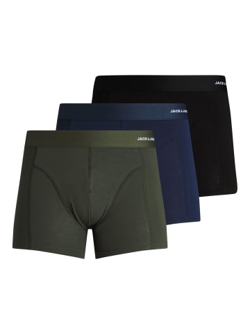 Jack & Jones 3-er Pack Boxershorts Set Retroshorts Unterwäsche JACBASIC in Schwarz-Grün