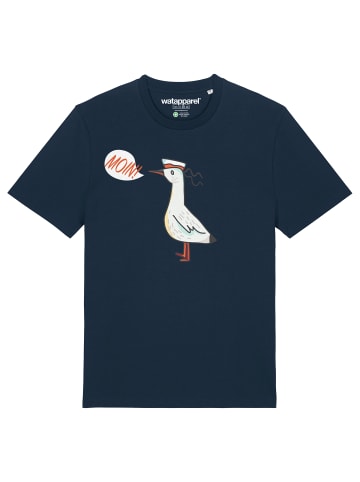 wat? Apparel T-Shirt Moin Seagull in Dunkelblau