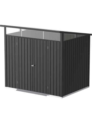VCM  Metall Gerätehaus 249x231 Gartenhaus Flügeltür in Anthrazit