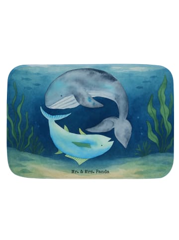Mr. & Mrs. Panda Badteppich Walfisch Thunfisch Design ohne Spruch in Weiß
