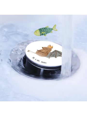 Mr. & Mrs. Panda Waschbecken Abfluss Fledermaus Sitzen ohne Spruch in Weiß