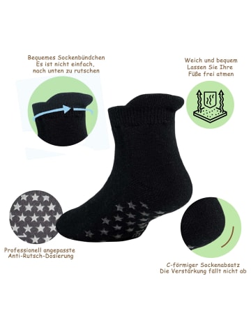 Yalion 3er-Set Yalion Baby Kurzsocken mit Stern-Stoppern weich & rutschfest,Pink