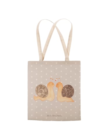 Mr. & Mrs. Panda Stofftragetasche Schnecken Liebe ohne Spruch in Grau Pastell
