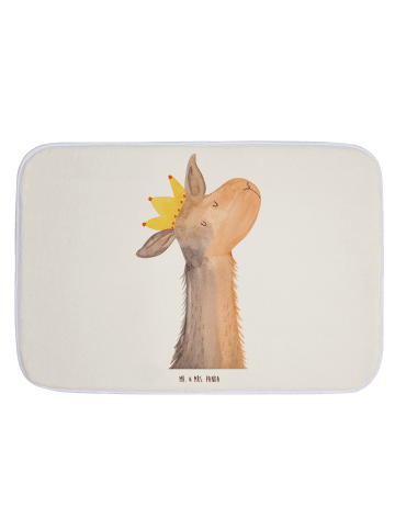 Mr. & Mrs. Panda Badematte Lamakopf König ohne Spruch in Weiß