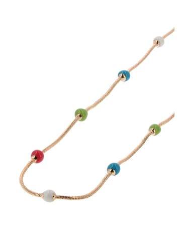 IZIA Women Necklace With Beads in Rose Gold Multicolor