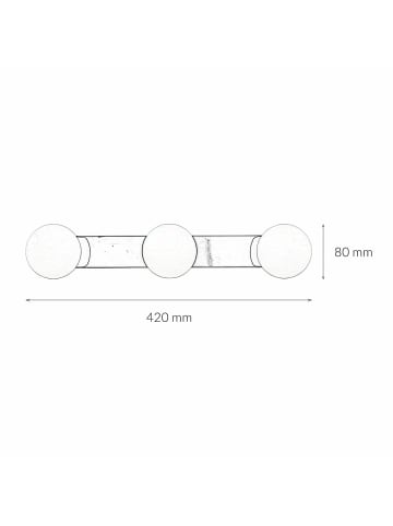 Licht-Erlebnisse Wandlampe (B)42 x (H)8 cm in Chrom Weiß