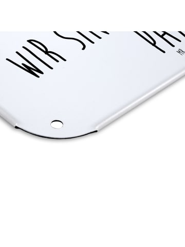 Mr. & Mrs. Panda Retro Blechschild Milch Keks mit Spruch in Weiß