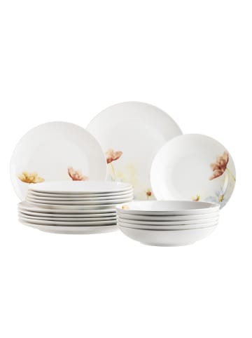 Mäser Tellerset, Porzellan Amapola in Weiß