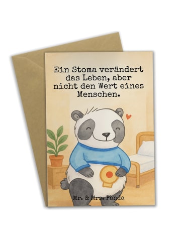 Mr. & Mrs. Panda Grußkarte Panda künstlicher Darmausgang Design ... in Weiß