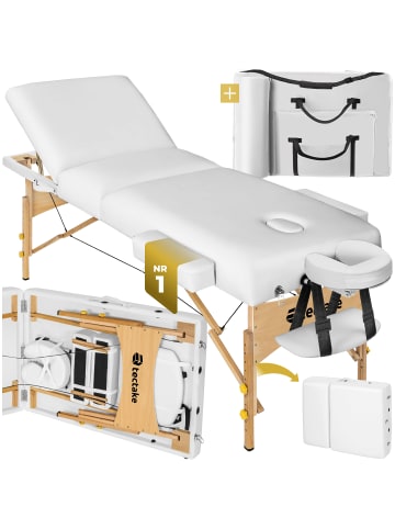 tectake 3 Zonen Massageliege Somwang 218 x 102 x 90 cm, weiß