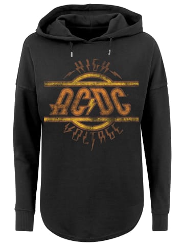F4NT4STIC Oversized Hoodie ACDC Rock Band High Voltage Logo Distressed in schwarz