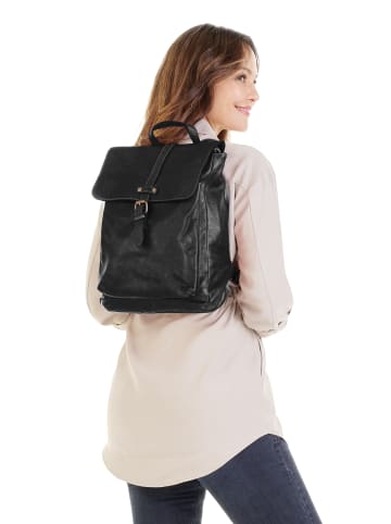 Samantha Look Rucksack echt Leder in schwarz
