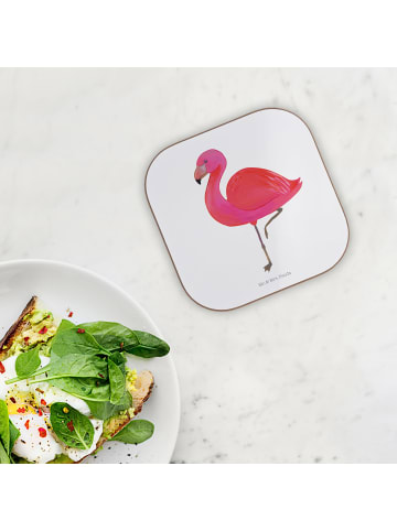 Mr. & Mrs. Panda Tassen Untersetzer Flamingo Classic ohne Spruch in Weiß