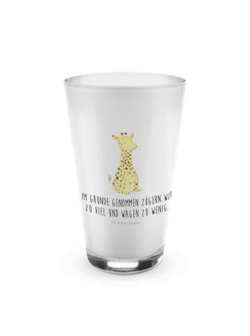 Mr. & Mrs. Panda Glas Giraffe Zufrieden mit Spruch in Transparent