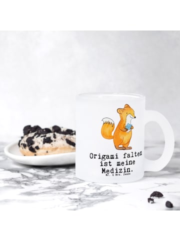 Mr. & Mrs. Panda Teetasse Fuchs Origami mit Spruch in Transparent