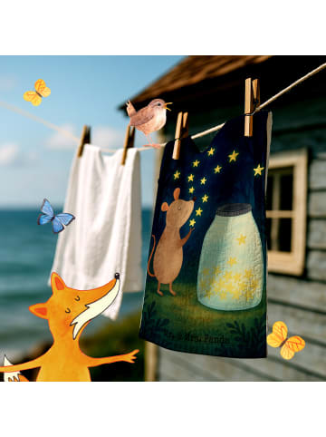 Mr. & Mrs. Panda Handtuch Maus Sterne Design ohne Spruch in Weiß