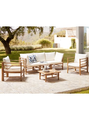 Beliani 5-tlg Sitzgruppe CERRETO in Braun/Weiß