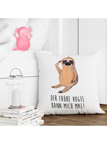 Mr. & Mrs. Panda Kissen Faultier Vogel mit Spruch in Weiß