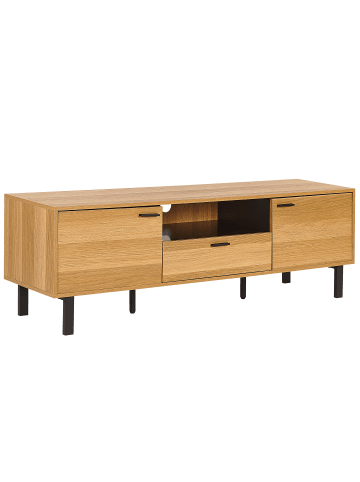 Beliani TV-Schrank CLAREMONT in Braun/Schwarz - (W) 160 x (H) 51 x (L) 40 cm