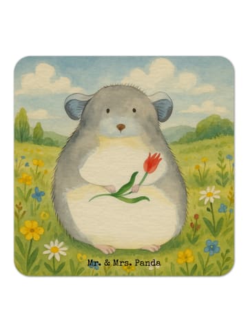 Mr. & Mrs. Panda Tischuntersetzer Chinchilla Blume Design ohne S... in Weiß