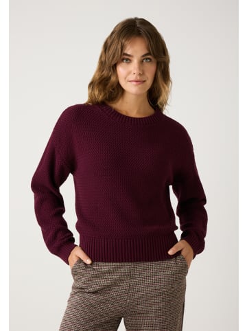 More & More Rundhalspullover mit Struktur oversized in ruby orchid