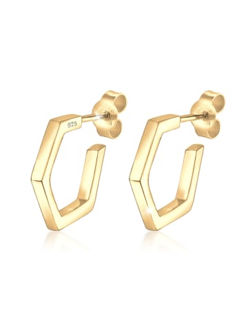 Elli Ohrringe 925 Sterling Silber Geo, Hexagon in Gold