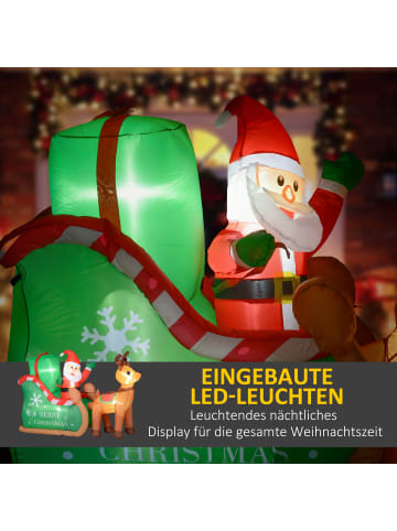 Outsunny Aufblasbar Weihnachtsdeko-210L x 80B x 140H cm-Mehrfarbig