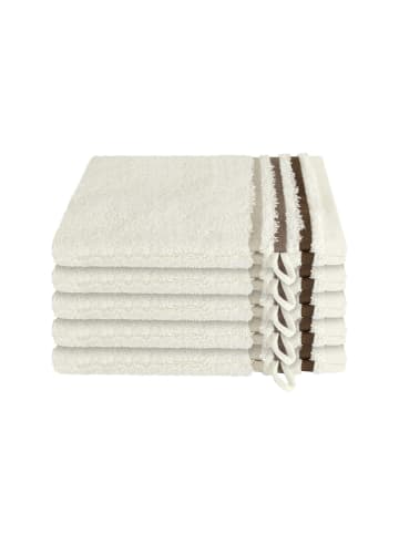Schiesser Frottier-5er-Set: Waschhandschuhe Skyline Color in Creme