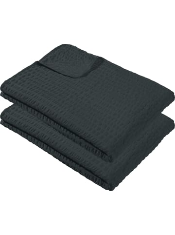 REDBEST Microfaser Sommerdecke 2er-Pack Detroit in anthrazit