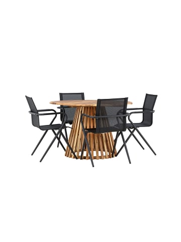 ebuy24 1 x Tisch 4 x Stühle Natur 120 x 120 cm
