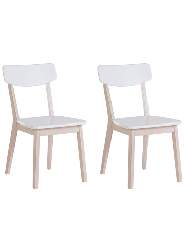Beliani 2er-Set Esszimmerstuhl SANTOS in Weiß/Braun