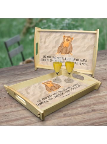 Mr. & Mrs. Panda Serviertablett aus Holz Affe mit Spruch in Sandig