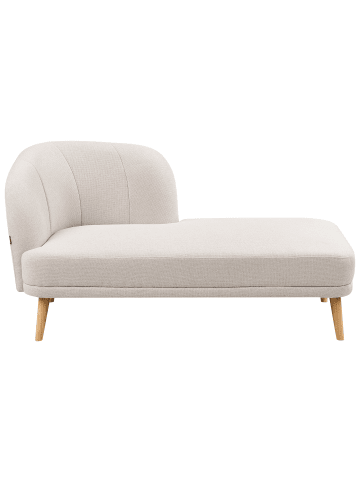 Beliani Chaiselongue TANLAY in Beige/Braun - (W) 74 x (H) 78 x (L) 153 cm