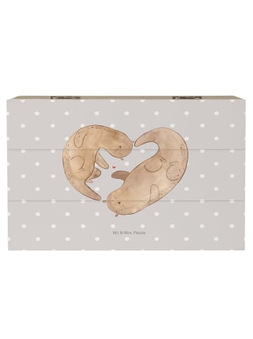 Mr. & Mrs. Panda Geschenkdose Otter Herz ohne Spruch in Grau Pastell