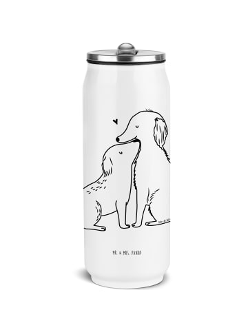 Mr. & Mrs. Panda Trinkflasche Hunde Liebe ohne Spruch in Weiß