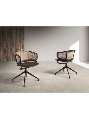 Angel Cerdá Drehstuhl 4129 in Braun/Schwarz – (B)56 x (H)74 x (T)53 cm