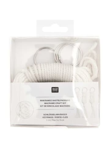 Rico Design Nonbook - Makramee Set, Schlüsselanhänger, 3 Stk à ca. 3x 15cm