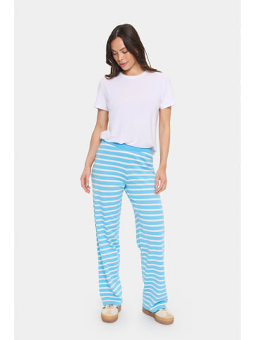 SAINT TROPEZ Casual Hose MilaSZ Gerade Passform in Ethereal Blue Ice Stripe