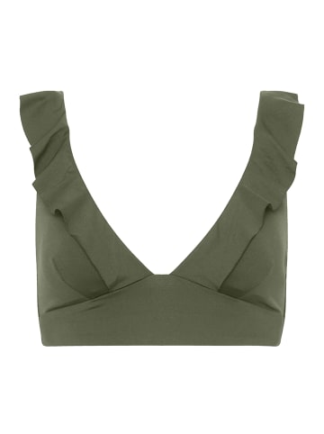 Sea Level Essentials Frill Bra Top in KHAKI