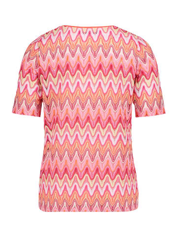 Betty Barclay Spitzenshirt mit Rippbündchen in Red/Rosè