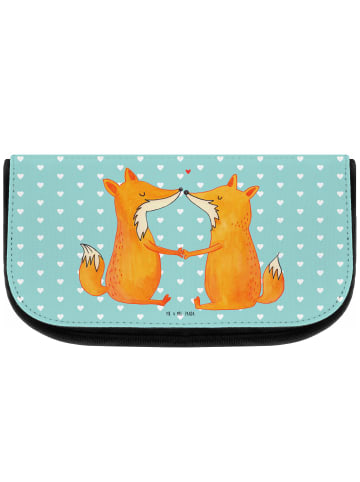Mr. & Mrs. Panda Beautytasche Füchse Liebe ohne Spruch in Türkis Pastell