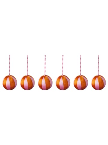 Butlers Weihnachtskugel HANG ON Fäden 6er-Set in Orange