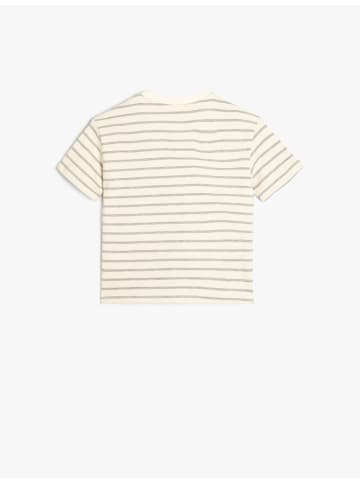 KOTON T-shirt in Ekru Gestreift