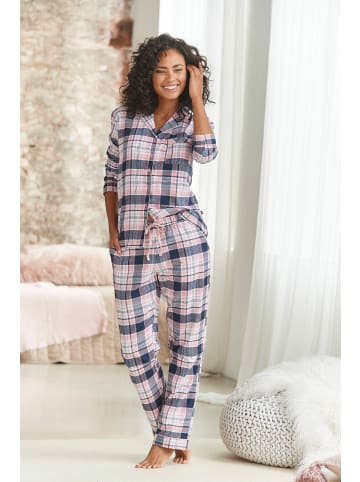 H.I.S Pyjama in lila-blau-rosa-kariert