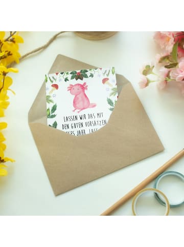 Mr. & Mrs. Panda Beileidskarte Axolotl Glücklich mit Spruch in Weiß